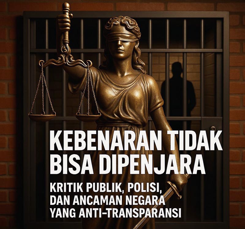 Kebenaran Tidak Bisa Dipenjara: Kritik Publik, Polisi, dan Ancaman Negara yang Anti-Transparansi. FOTO : Ist/Net