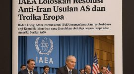 IAEA Loloskan Resolusi Anti-Iran Usulan AS dan Troika Eropa: Analisis Politik Internasional dan Landasan Hukum Global. FOTO : Grafis AI/Haikun