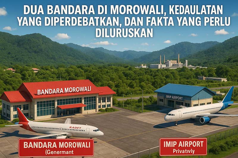 Dua Bandara di Morowali, Kedaulatan yang Diperdebatkan, dan Fakta yang Perlu Diluruskan. FOTO : AI/HN