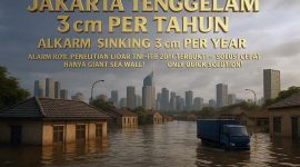 Jakarta Tenggelam 3 cm per Tahun: Rob Mengancam, Data Penelitian Hidros–ITB 2011 Terbukti Akurat — Pemerintah Harus Bergerak Cepat Membangun Giant Sea Wall. FOTO : HAIKUN
