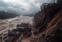 Banjir Bandang Sumatera, Deforestasi, dan Amanah Pemimpin Beriman. FOTO ILUSTRASI/AI/HN