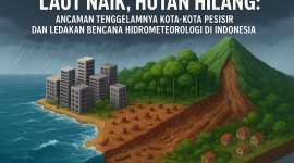 Ancaman Tenggelamnya Kota-Kota Pesisir dan Ledakan Bencana Hidrometeorologi di Indonesia. GRAFIS : HAIKUN