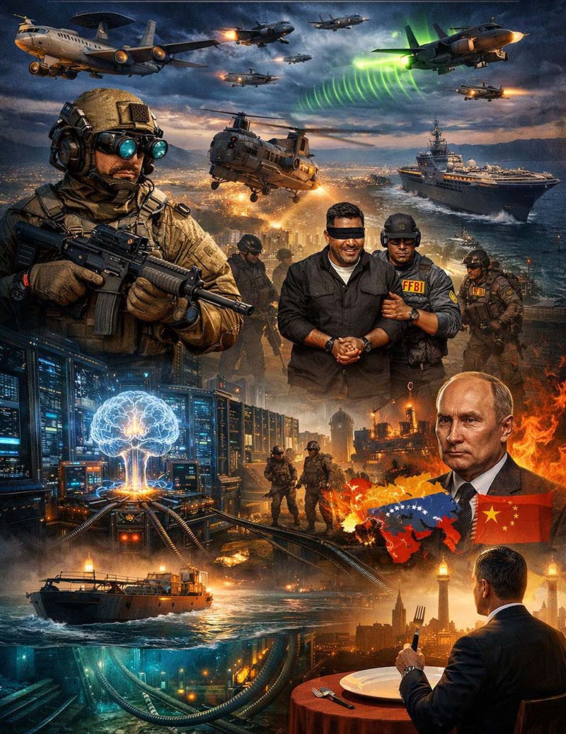 Operasi 300 Menit: Bedah Teknis Penculikan Presiden Venezuela. GRAFIS : HAIKUNNEWS.ID