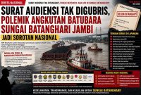 Polemik Angkutan Batubara Sungai Batanghari Jambi Menjadi Sorotan Nasional. (FOTO : Dok. HN)