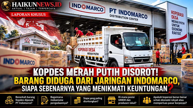 Kopdes Merah Putih Disorot! Barang Diduga dari Jaringan Indomarco, Siapa Sebenarnya yang Menikmati Keuntungan?. (Ilustrasi : HaikunNews.ID)